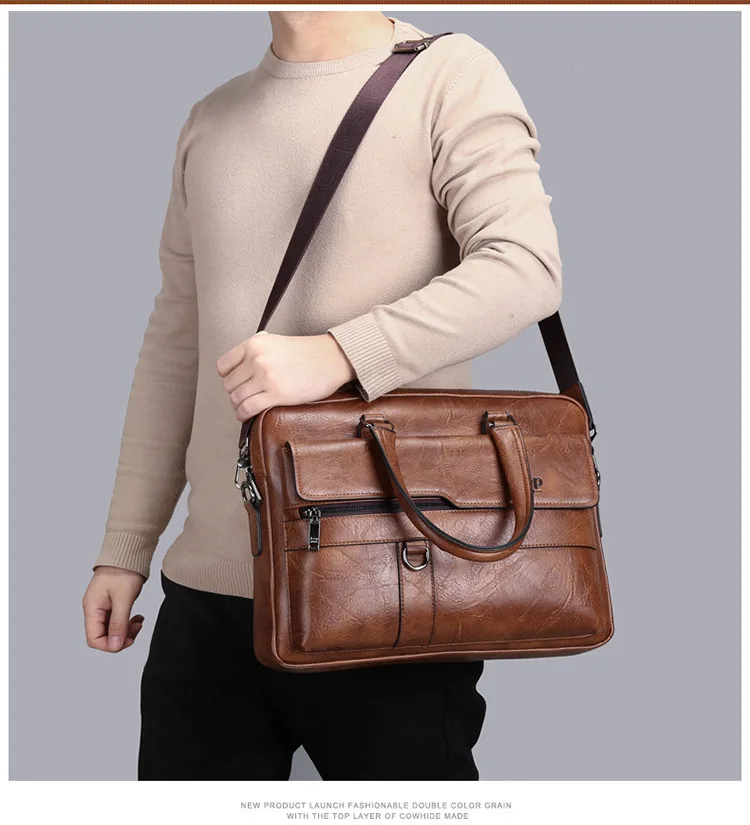 Factory Outlet High Quality Fashion Waterproof Quakeproof Laptop Bag Business Men Office Messenger Bag