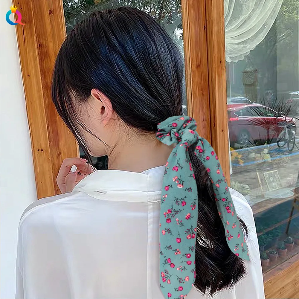 polka dot satin scarf scrunchies hair ribbon bobbles hair ties elastic band ponytail holder