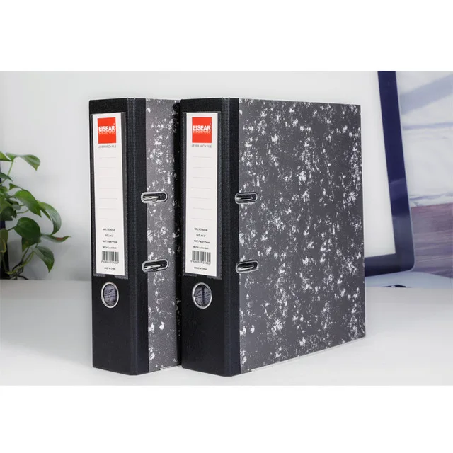 Изготовленный На Заказ A4/FC 3 дюймов мраморной поверхности бумаги материал картона 2-кольцо файл папка-скоросшиватель