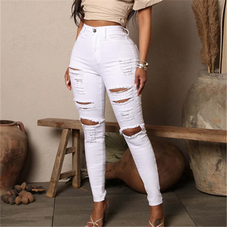 Buy-jeans-in-bulk factory price cheap korean jeans women wholesale wash color skinny slim pencil push up jeans ladies american h