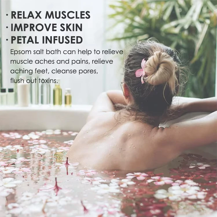 Petal Aromatherapy Beauty Shower Solid Color Oem Healing Pink Organic Bath  Sea Salt For Bath