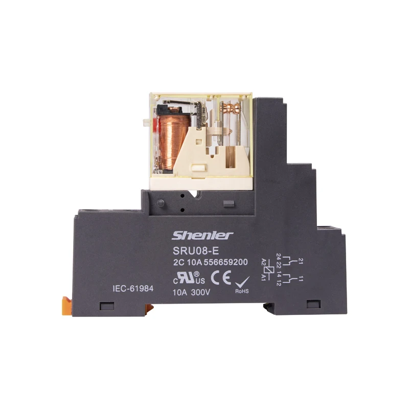 Shenler RFT2CO730L + SRU08-E триггерный релейный модуль цепи 2 pole 8A 230VAC реле интерфейса power Катушка 220 VAC bms высокой мощности разъем