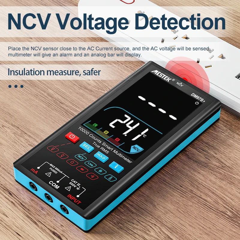 Digital Multimeter Temperature Measure 9999 Counts AC DC Current Voltage Resistance Capacitance NCV Ture RMS Smart Multimeter