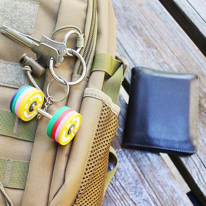 dumbbell colorful steel barbell plates bumper plates custom llaveros custom DIY CHAVEIRO bumper plates pounds key chain