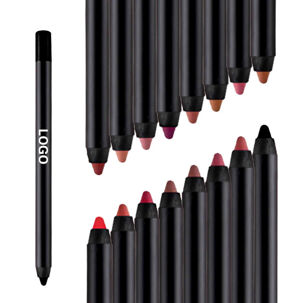 Hot Selling Private Label Nude Dark Brown Matte Natural Waterproof Lip Liner High Pigment Customized Lipliner Pencil