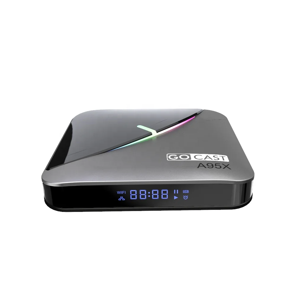 Gocast A95X F3 воздуха 8K RGB свет ТВ приставка Android 9 0 S905X3 4 Гб 64 двухполосный Wi-Fi 4K Netflix android TV Box с