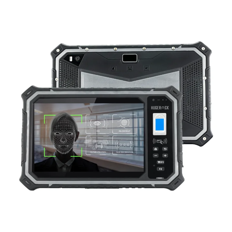 HUGEROCK B80 For Professional 1000nit Waterproof Industrial Panel Rfid Nfc Reader And Facial Biometrics rugged android Tablet Pc