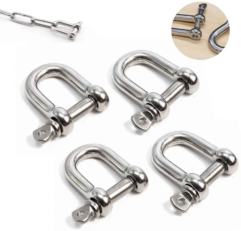 Haiboer High Quality AISI 304 316  Stainless Steel Anchor D Shackle Stainless Steel fittings