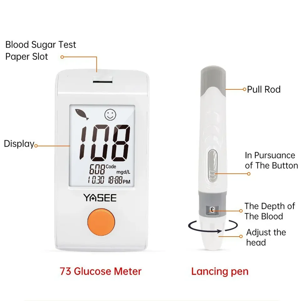 2023 Hospital  Sugar Monitor Kit Blood Glucose Testing Machine Blood Glucose Meter Blood Sugar Monitor