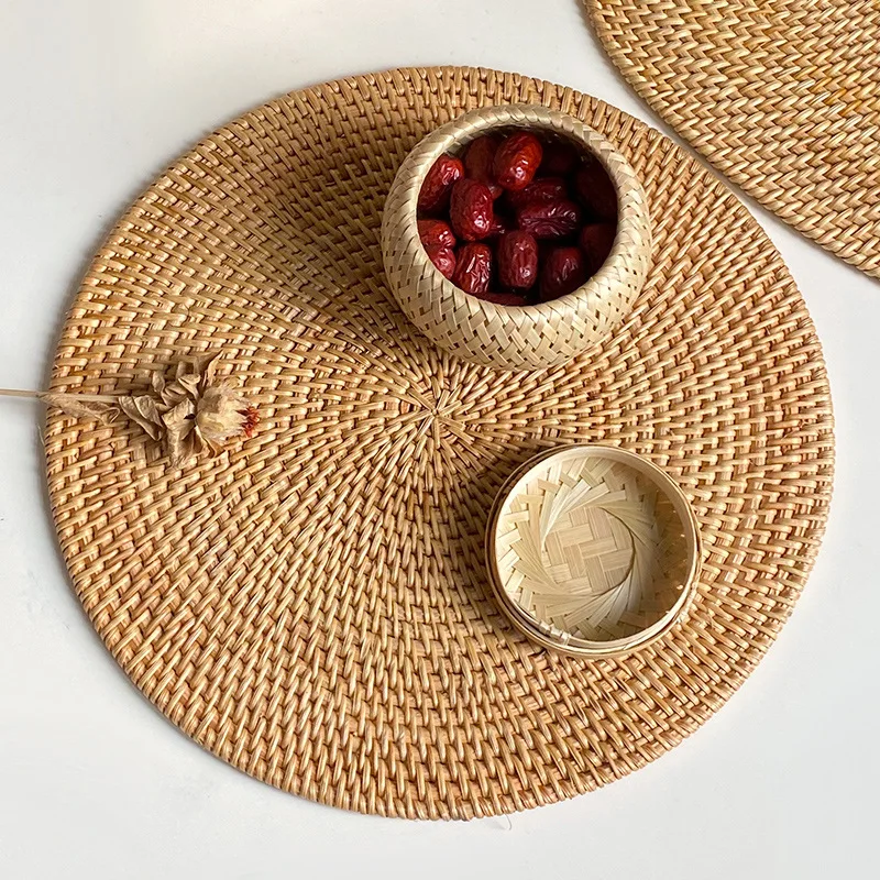 Термостойкие коврики из натурального ротанга для обеденного стола декоративные термостойкие кухонных кастрюль и сковородок