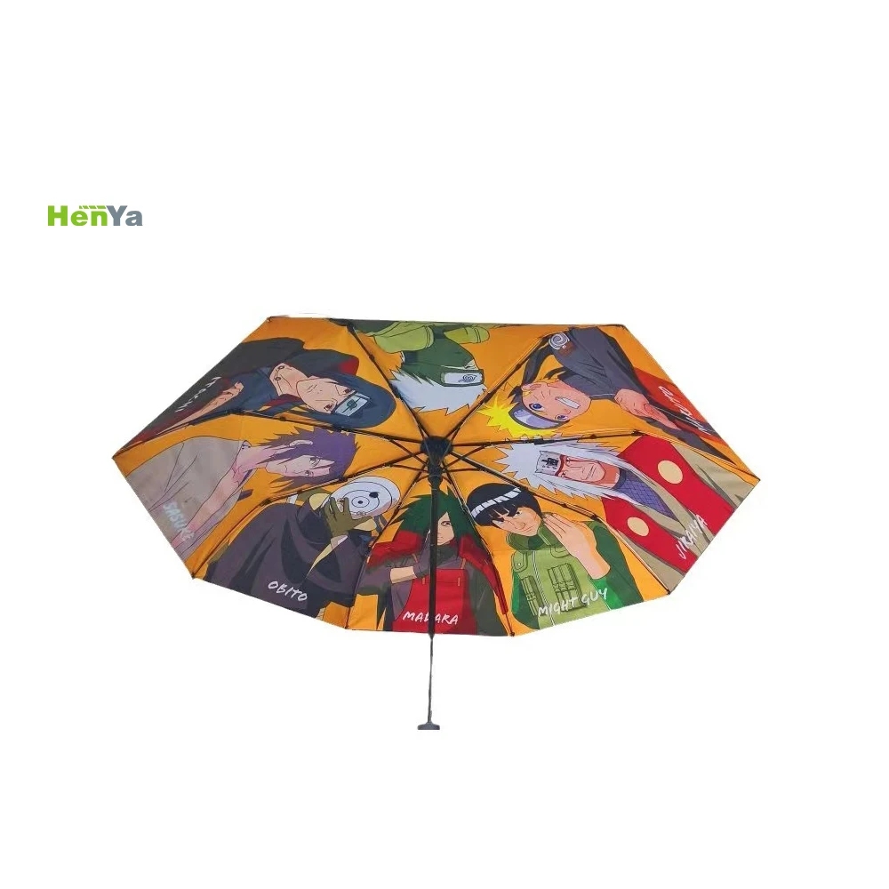 Outdoor Luffy Zoro Nami Anime Inspired Automatic 3-Folding Sunscreen Umbrella Windproof Straw Hat with Pirates Logo Wedding Use