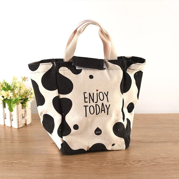 
Wholesale recycled custom printed cow natural cotton canvas shopper tote bag 