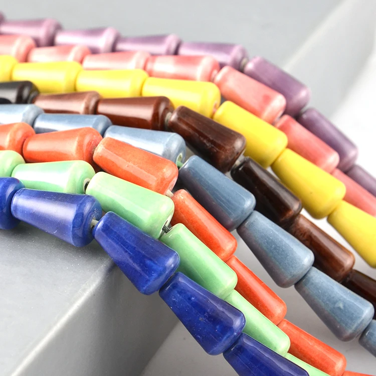 
Wholesale Porcelain Beads Horn Handmade Ceramic Beads for Sale Loose Beads DIY Finding 