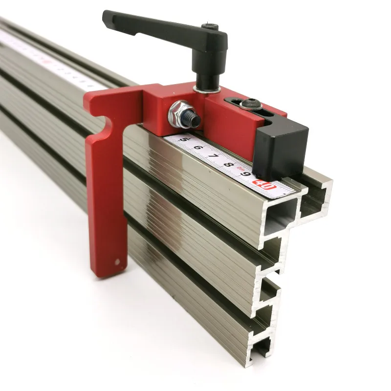 600mm/800mm Aluminium Profile Fence 74mm Height with T-tracks and Sliding Brackets Miter Gauge Fence Connector for Woodworking