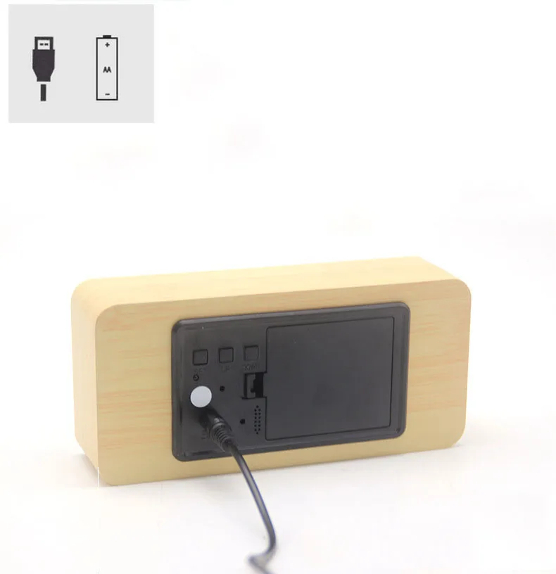 Wooden Alarm Clock Digital Table Clock with Temperature Humidity and Calendars China Manufacturer Desk Decorative
