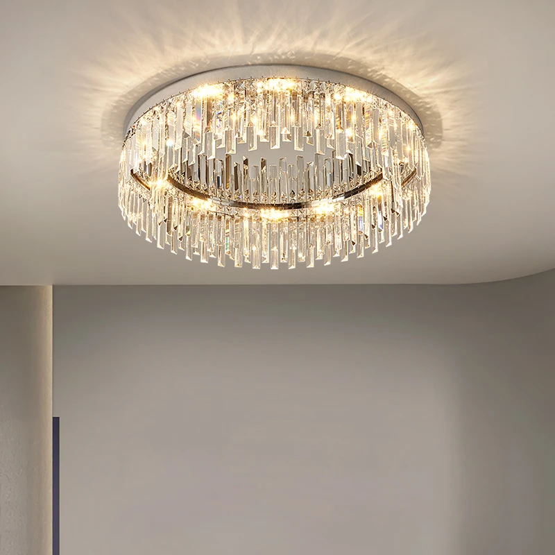 Modern Round Living Room Luxury Crystal Led Ceiling Light
