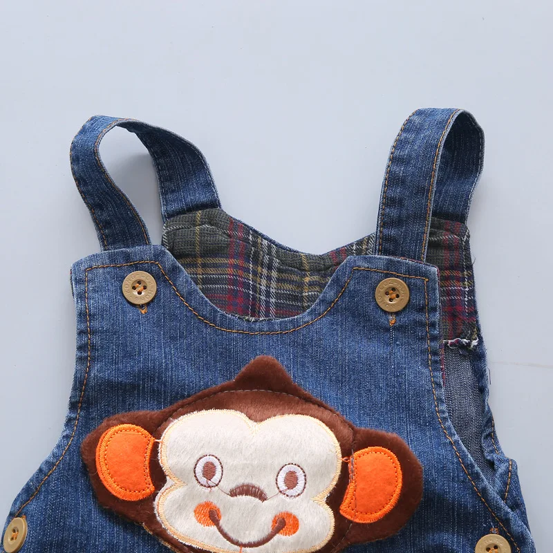 
2019 spring and autumn cartoon monkey banana strap trousers baby 