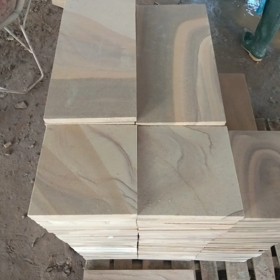Garden stone yellow sandstone tiles paving for sale