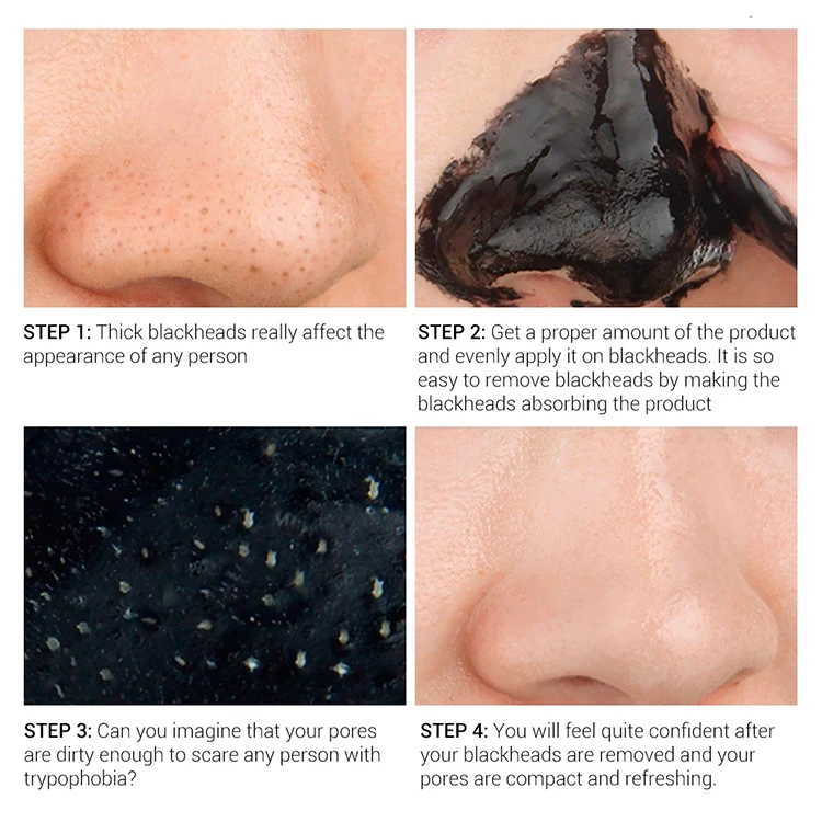 OEM ODM Organic Blackhead  Peel Off Charcoal Black Facial Mask For Facial Skin Cleanser Milk Peel off Mask