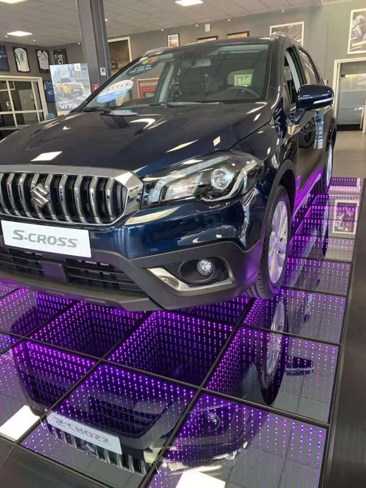 Remote WIFI SD MDX control 3D effect infinity LED dance floor dj  Mirror glass led dance floor for night club/ fashion show