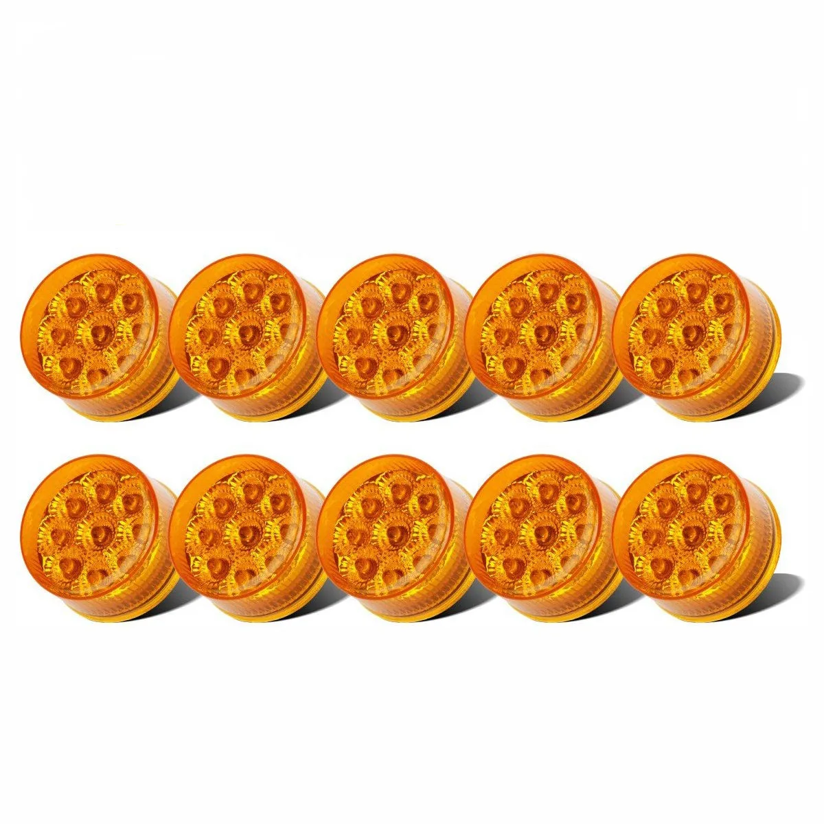 2 Inch Amber Led Truck Trailers Tail Light 12/24V Round Clearance LED Side Marker Lamp KD053