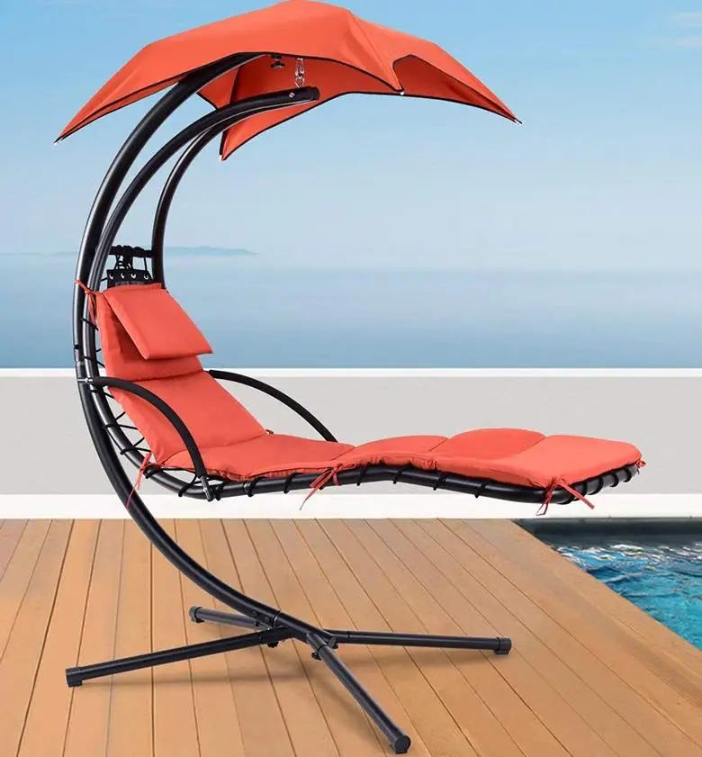 Outdoor Garden And Patio Steel Frame Stand Swing Chair Portable Folding Camping Metal Hammock Set