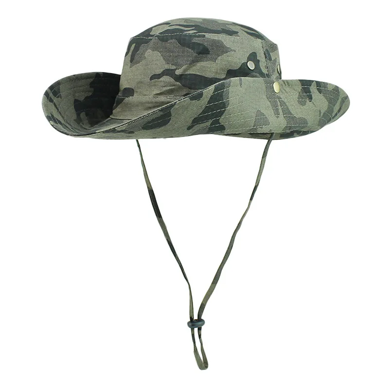 Neutral 100% cotton wide edge shading camo hat fisherman camo bucket hat