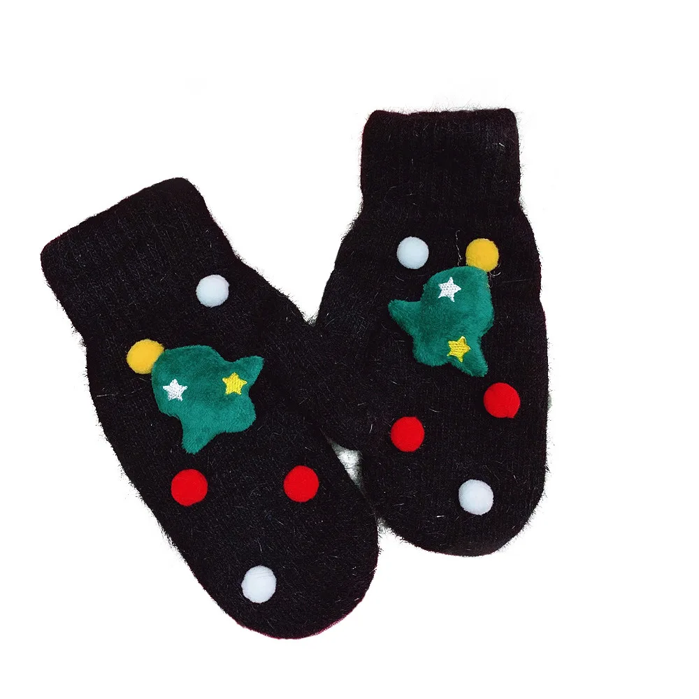 
Plush Christmas mittens with cute Santa Mittens winter 