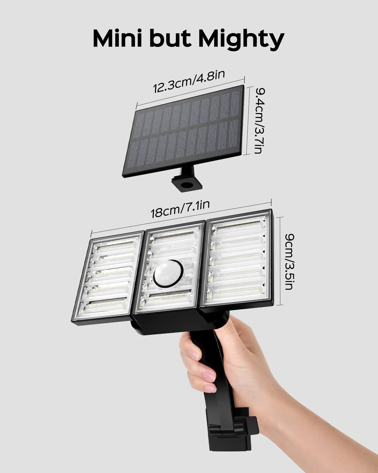 New Style Outdoor Solar Collapsible 3 Leaf Wall Lamp with motion sensor IP65 waterproof outdoor solar safety lamp