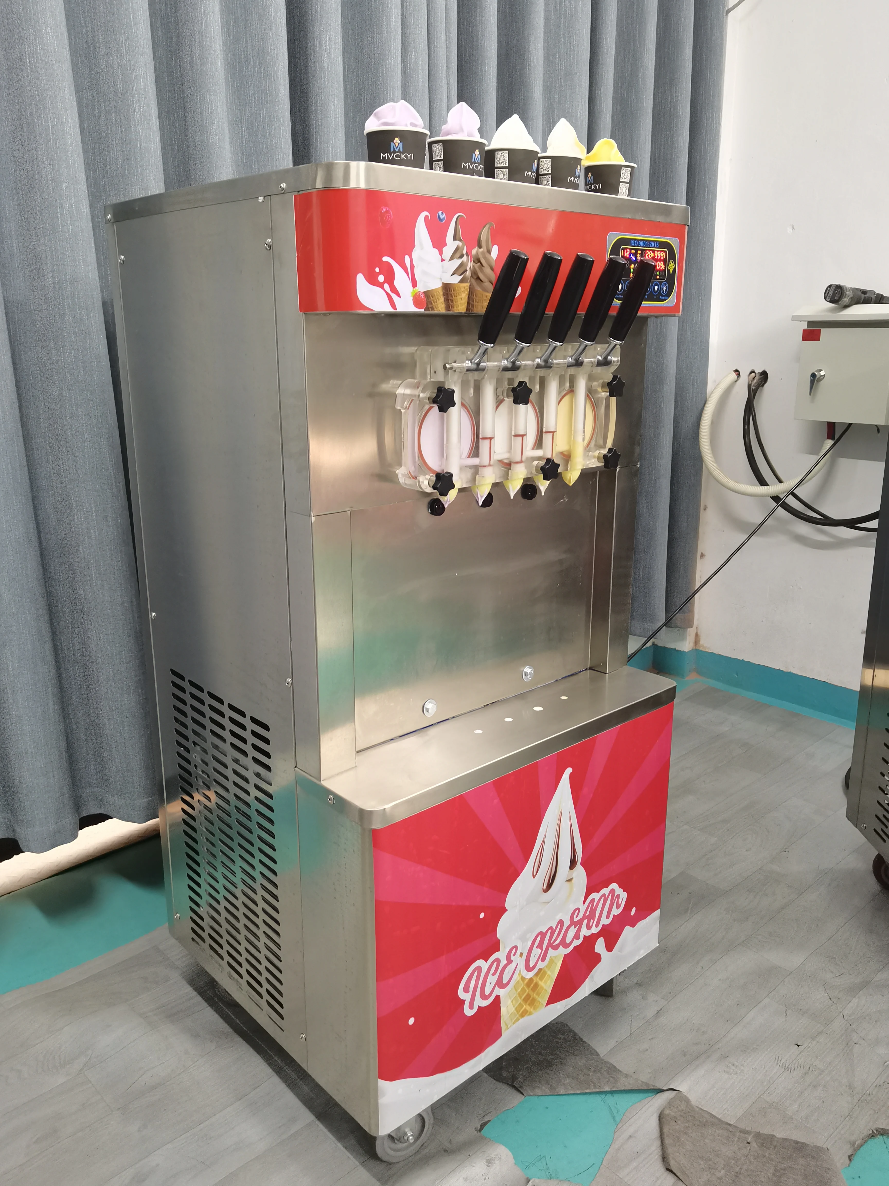 Cone making commercial 3 flavor soft ice cream snow ice cream soft 5 flavor  ice cream production line