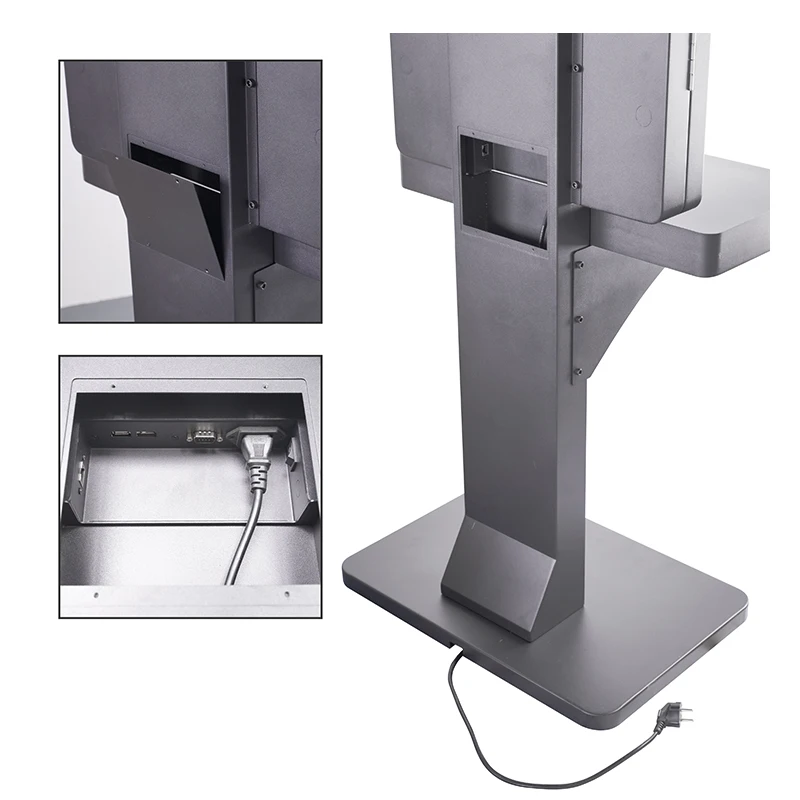 Factory Custom Metal Tray Self Service Touch Kiosk Machine Canteen Floor Standing Kiosk Payment Terminal