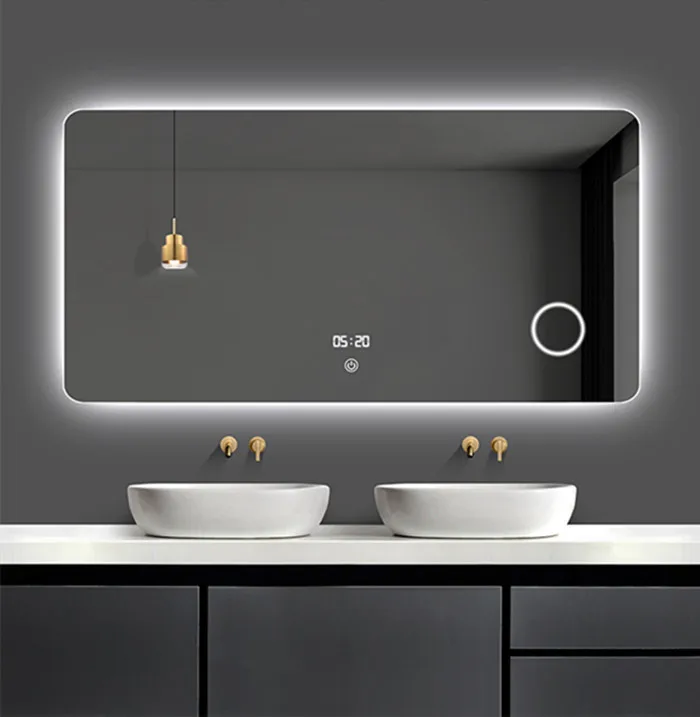 Wall Mirrors Frameless Bath Mirrors Bathroom Lighted Glass with Waterproof