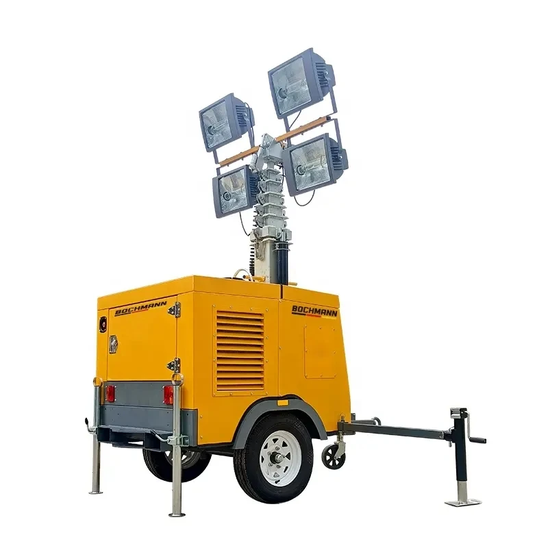 Diesel power  light tower hydraulic mast LED lighting tower with yammar engine