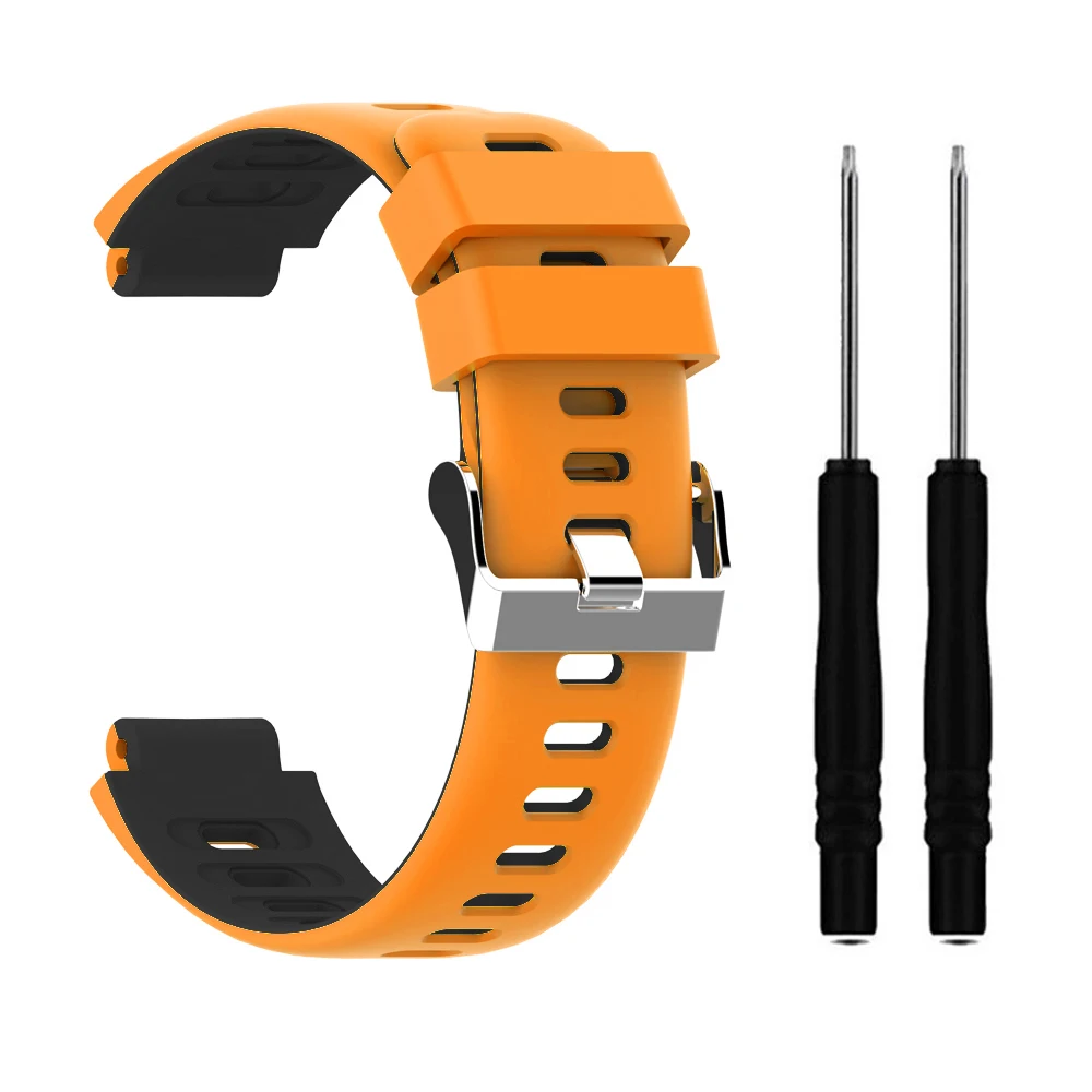 Силиконовый ремешок для наручных часов Garmin Forerunner220/230/235/620/630/735xt сменный двухцветный Forerunner