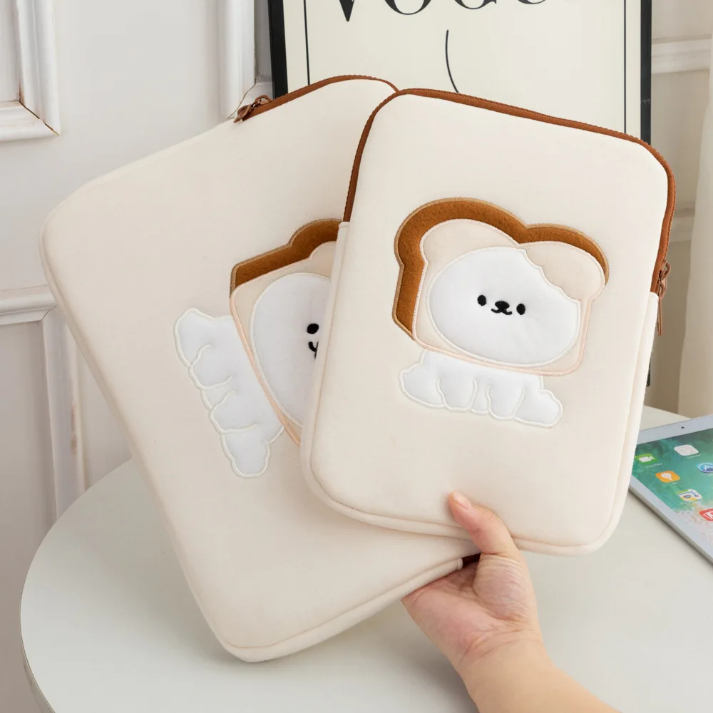 DICHOS new design cute netbook computer protect bags girl woman cute bread dog laptop ipaid bags Women bag wholesale custom