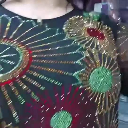 The new Muslim gown set auger ladies colorful designs fabrics is comfortable in Africa has scale