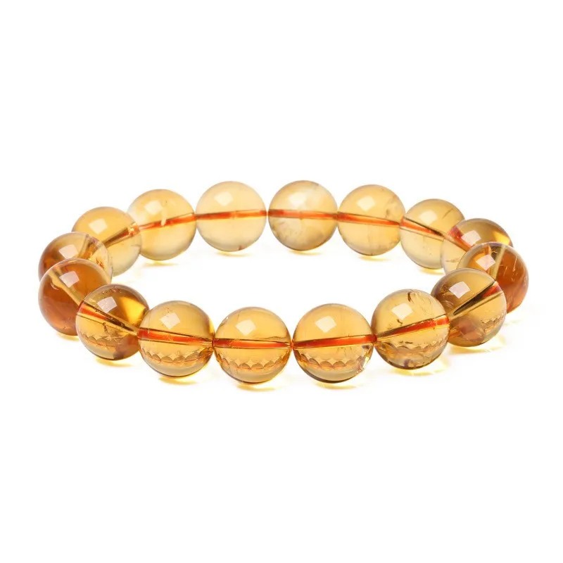 Collection Grade Natural Brazilian Citrine Bracelet Men Women Dark Orange Fashion