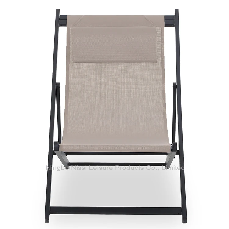 Outdoor Aluminum Sling Reclining Folding Beach Pool Sun Lounger Deck Chair