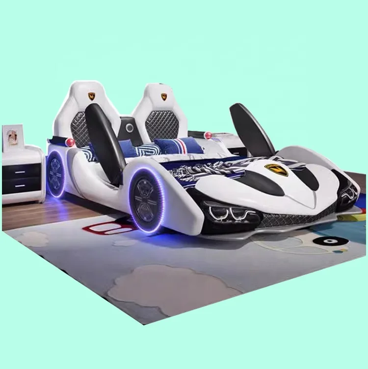 China foshan factory Wholesale Toddler car beds modern 120/150/180 cm kids bed colorful cartoon furniture for kids bedroom set