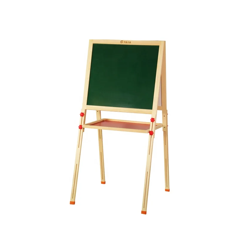 Christmas Best Toy Gift Magnetic Wooden  Easel Kids Drawing Board For Painting Double sided magnetic foldable height adjustable