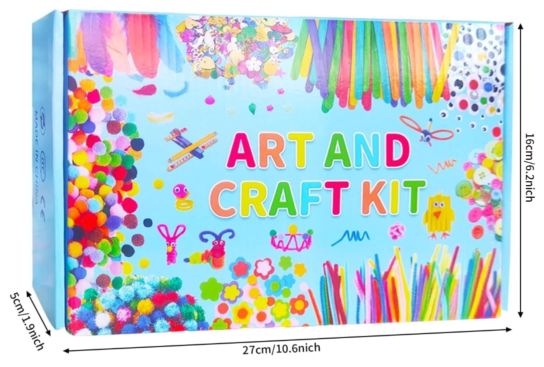 Arts and Crafts Supplies Kit Craft Set for Art Supplies Great for Preschool, Homeschool and Kindergarten DIY Crafting Projects