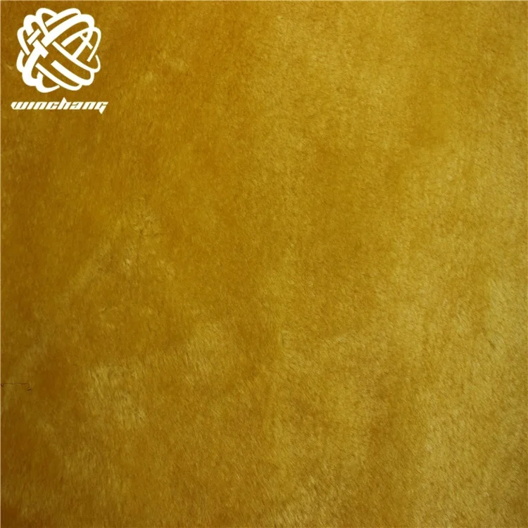 China Manufacturer Wholesale Faux Fur Yellow 10mm 100%  Polyester Boa Plush Faux Fur Lining Fabric