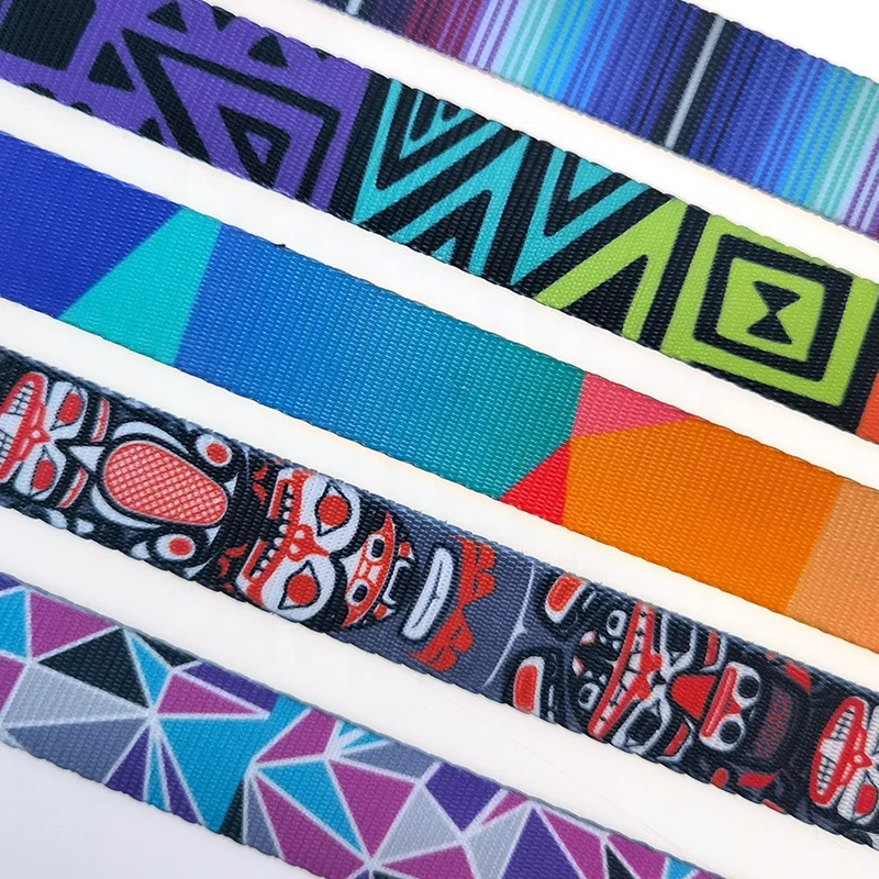 Factory Direct Sales Nylon Heat Transfer Webbing Polyester Printed Webbing Printed logo Buckle 1 Inch Nylon Webbing