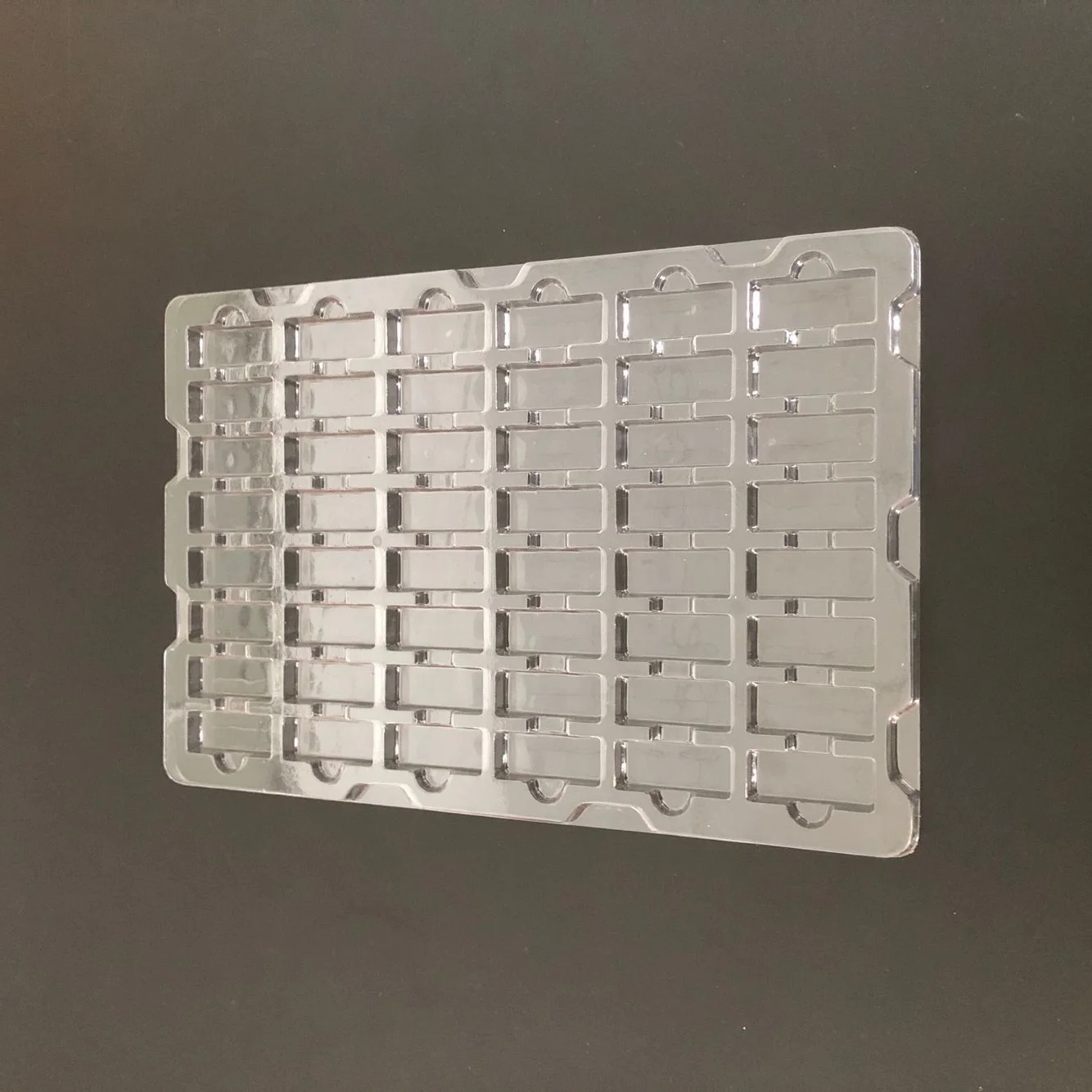 Vacuum formed velvet plastic cosmetic blister insert PS flocked vac packaging tray