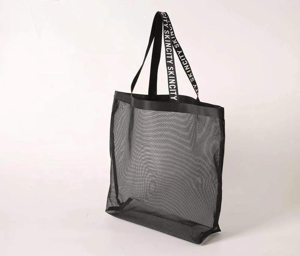 Customized New  Large-capacity Fashion Mesh Shopping Handbag Beach Bag