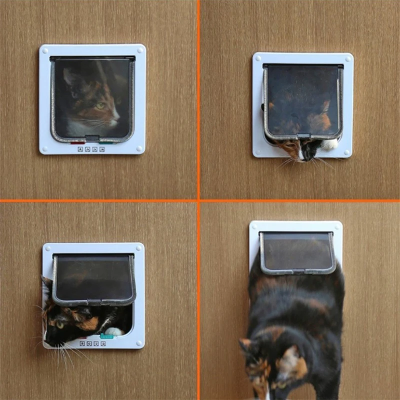 HongQiang HQP-JJ108 Lockable Intelligent Microchip Home Other Pet Products Interior Pet Cat Door