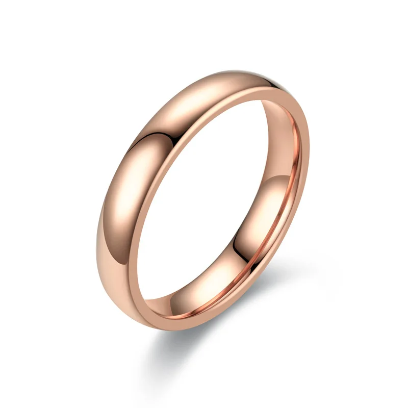 2021 factory 4mm Color Plain Ring Women Korean Simple Men RingStainless Steel Jewelry Couple Ring