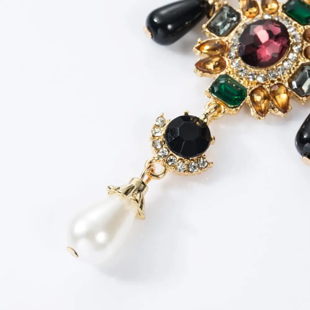 Multilayer Alloy Diamond Rhinestone Acrylic Imitation Pearl Earrings Stud Earrings