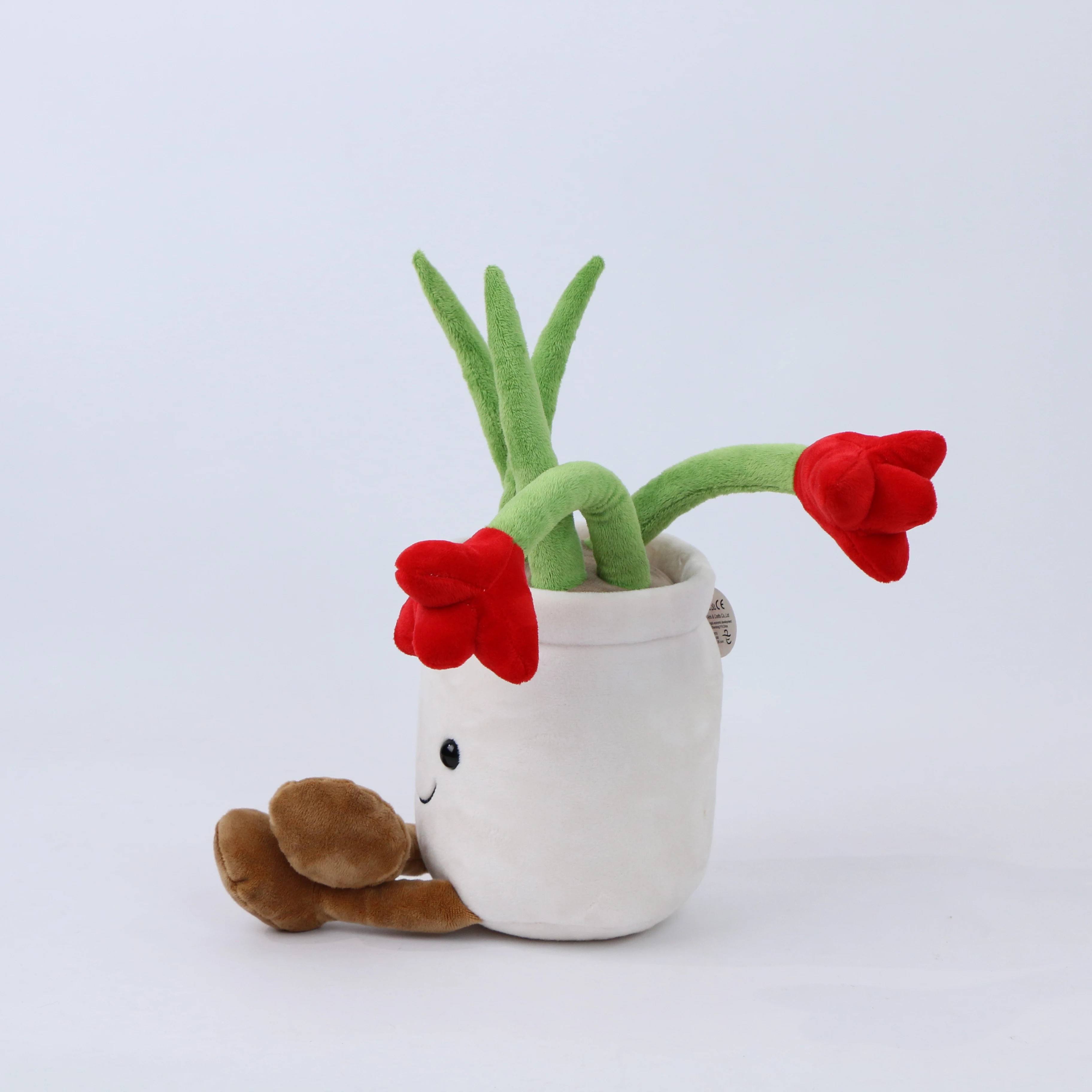 Cute Flower Doll Plant Ornament Tulip Bouquet Potted Pillow Plush Toy Simulated smiley Face Stuffed