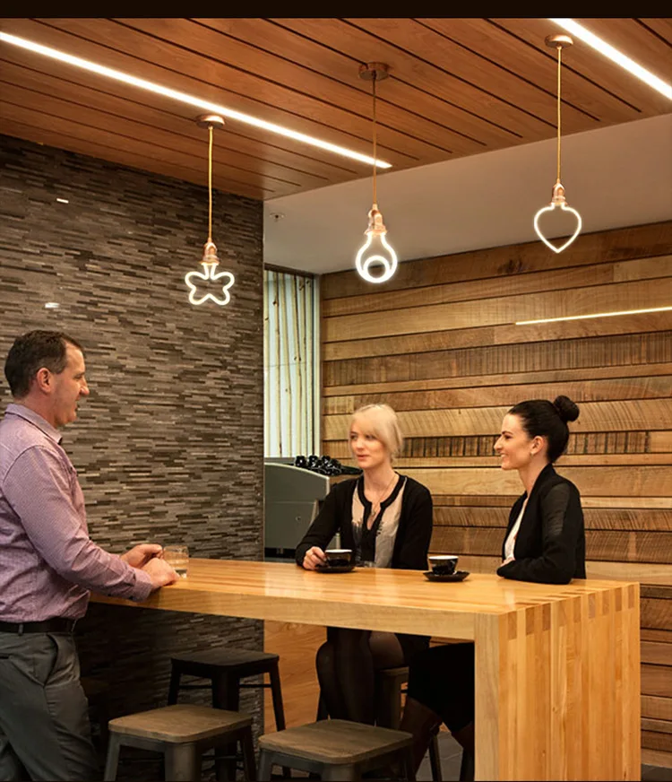 Newly Designed LED Flexible linear Bulb Peach Heart Five Star Square linear Incandescent Lamp